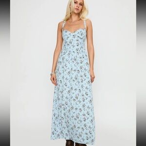 Princess Polly Floral Blue Maxi Dress